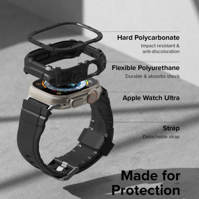 Vỏ Ốp Đồng Hồ Kèm Dây dành cho Apple Watch Ultra 2/1 RINGKE Fusion X Guard - Hàng Chính Hãng