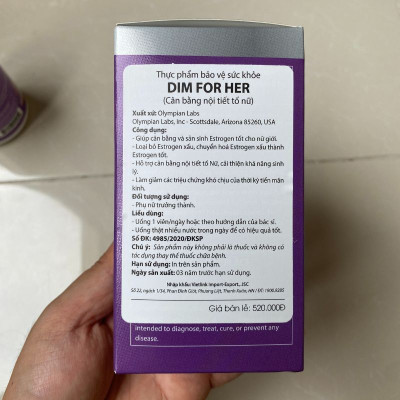 Olympian Labs DIM For Her 250MG - Hỗ Trợ Cải Thiện Nội Tiết Tố Nữ - Lọ 30 Viên - Hàng Công Ty