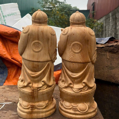 Tượng ông thương gia bằng gỗ ngọc Am thơm nức cao 40cm 