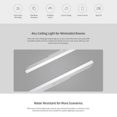 YEELIGHT COMENT 235C - ĐÈN LED ỐP TRẦN THÔNG MINH SIÊU MỎNG - HỖ TRỢ HOMEKIT - NHẬP KHẨU CHÍNH HÃNG