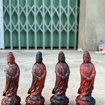 Tượng phật bà quan âm bồ tát miin bằng gỗ trắc kt cao 15×3×4cm