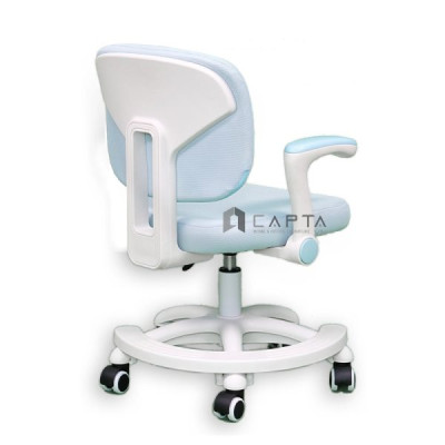 Ghế xoay trẻ em màu xanh dương CE1013-M Nội thất Capta Ghế ngồi học bài màu xanh dương cho bé trai lưng lưới nệm vải có tay tựa màu trắng 