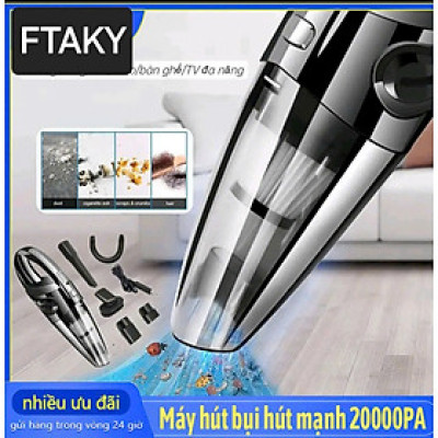 FTAKY Máy Hút Bụi Cầm Tay Không Dây Mini Cao Cấp Bản Adapter, 20000PA Hút Mạnh - Thiết Kế Không Dây Tặng Kèm Đầu Hút Hàng Chính Hãng