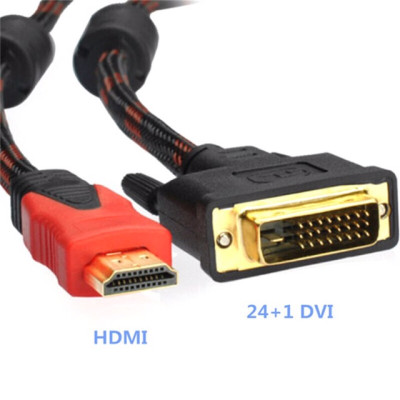 Cáp chuyển đổi HDMI To DVI 1.5m bọc lưới siêu bền Hàng Chính Hãng