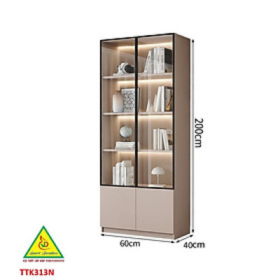 TỦ TRANG TRÍ PHÒNG KHÁCH BẰNG GỖ MDF CÁNH KÍNH TTK313(2) - NỘI THẤT LẮP RÁP VIENDONGADV