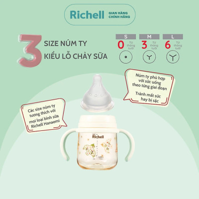 Núm ty Hanaemi Richell S/M/L cho bé  (2 cái/hộp)