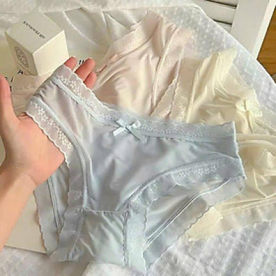 ( SEt 10 quần ) Quần Lót Nữ Cotton su lụa viền hoa co dãn 4 chiều, không lộ vân, co dãn thoáng mát