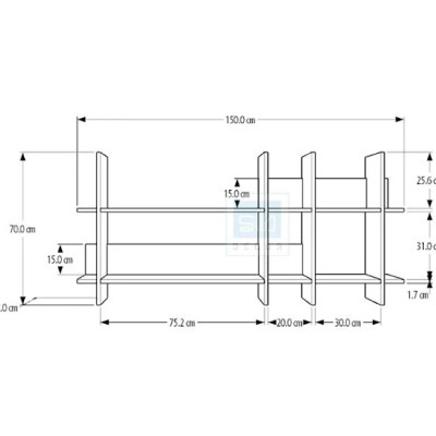Kệ Để Sách Treo Tường Màu Trắng, Đen Hiện Đại Tundo CTKT417 KT 150x70x22cm