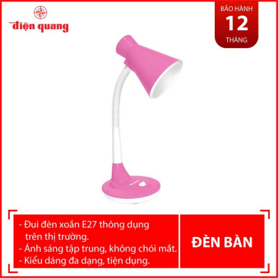 Đèn bàn Điện Quang ĐQ DKL08 BW (kiểu chóa nhựa, bóng warmwhite)