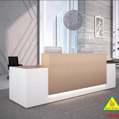 Bàn thu ngân, bàn lễ tân, bàn tính tiền bằng gỗ MDF QTT508 - NỘI THẤT LẮP RÁP VIENDONGADV