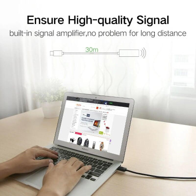 Ugreen UG10325US121TK 25M màu Đen Cáp tín hiệu nối dài USB 2.0 có chip khuếch đại cao cấp - HÀNG CHÍNH HÃNG