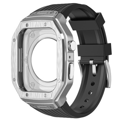 Ốp Case tích hợp dây đeo Vỏ Kim Loại bảo vệ cho Apple Watch Series 4/5/6/SE/7/8/9/SE2 Size 44mm/45mm - Hàng Nhập Khẩu