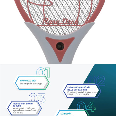 Vợt bắt muỗi Rạng Đông VBM RD.05 công nghệ mới diệt muỗi cực nhạy, có đèn LED - Hàng chính hãng