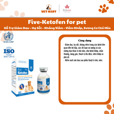 Five-Ketofen for Pet Hỗ Trợ Giảm Đau Hạ Sốt Kháng Viêm Cơ Chó Mèo