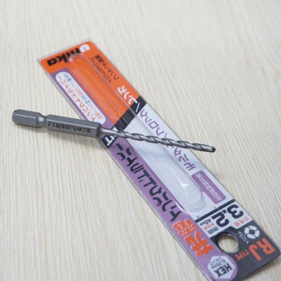 Combo Vít bê tông 4mm đầu bằng F432 & Mũi khoan tường 3.2mm đuôi lục giác Unika (Không cần tắc kê nhựa)