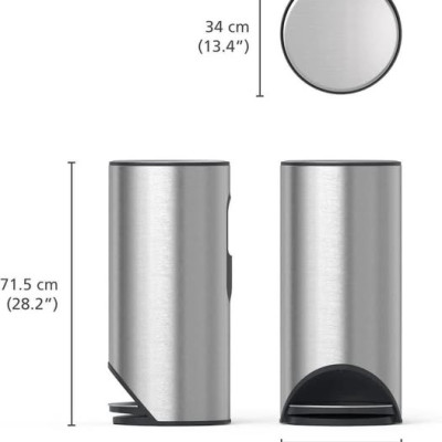 Thùng Rác Có Bàn Đạp Joseph Joseph 30150 30L (màu inox) hàng chính hãng