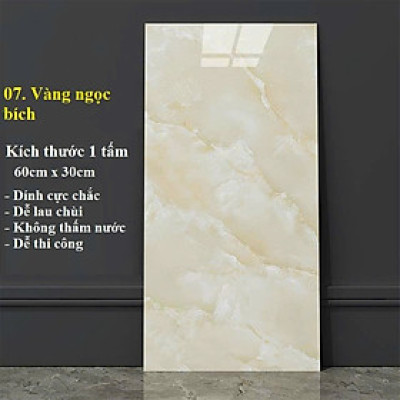 Bộ 5 Tấm Xốp Dán Tường 3D PVC Đá Vàng 60x30cm Keo Sẵn Dày 2,5mm Cao Cấp, Sang Trọng