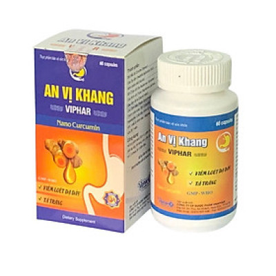 AN VỊ KHANG Vinaphar Hộp 60 Viên   - Giúp Kiện Tỳ Vị, giảm Acid Dịch Vị ,Hỗ Trợ  Viêm Loét Dạ Dày - Tá Tràng
