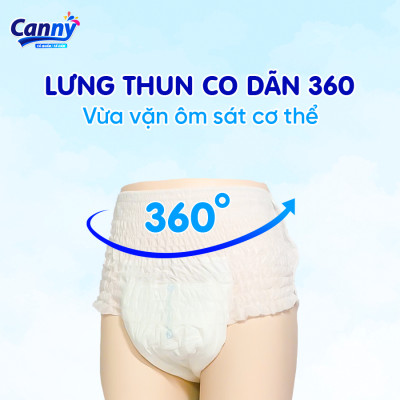 Combo 3 gói Tã/Bỉm Quần Người Lớn, Người Già Canny Siêu Mềm Mại, Siêu Thấm, Kháng Khuẩn XL7 (7 miếng)