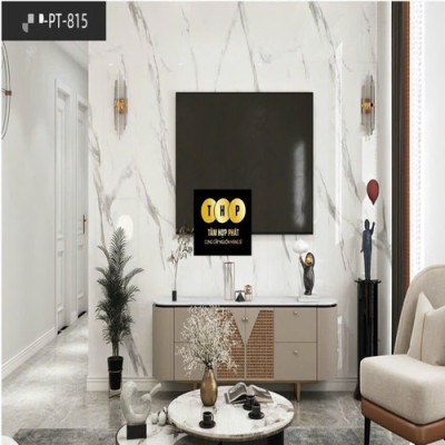 Bộ 5 Tấm Xốp Dán Tường 3D PVC Đá Xám Bóng 60x30cm Keo Sẵn Dày 2,5mm Cao Cấp, Sang Trọng 