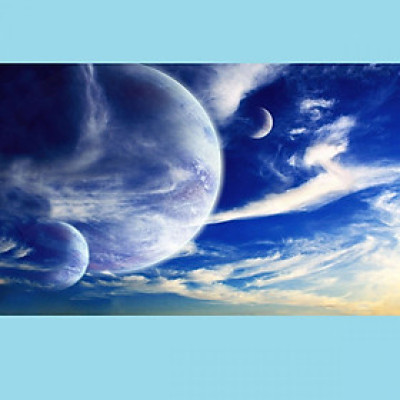 Tranh dán trần 3d bầu trời đêm TN74