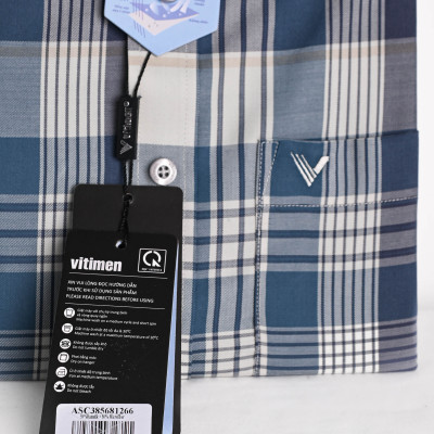 Áo sơ mi nam Vitimen ngắn tay form Slim fit