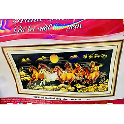 Tranh thêu kín Mã đáo thành công VS8162, kích thước 130 x 65 cm