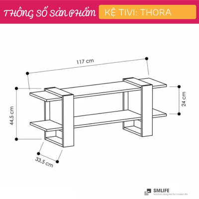Kệ để tivi phòng ngủ thiết kế đẹp SMLIFE Thora