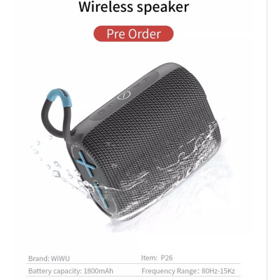 Loa Wiwu Premium Sound P26 Dành Cho Các Thiết Bị Có Bluetooth Âm Thanh Cao Cấp Với Ánh Sáng Đầy Màu Sắc - Hàng chính hãng