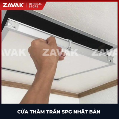 Nắp cửa thăm trần thạch cao 450x450 hàng Nhật, khung Nhôm, màu Bạc, Góc Mở 90 độ