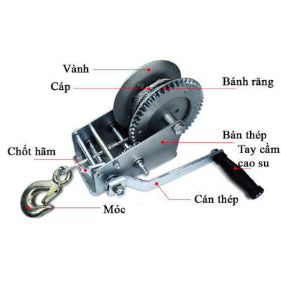 Tời Quay Tay ABG 1000LBS 454Kg - Máy Tời Xoay Cầm Tay Chuyên Dùng Để Nâng Hạ Hàng Hóa , Máy Móc - Hàng Chính Hãng