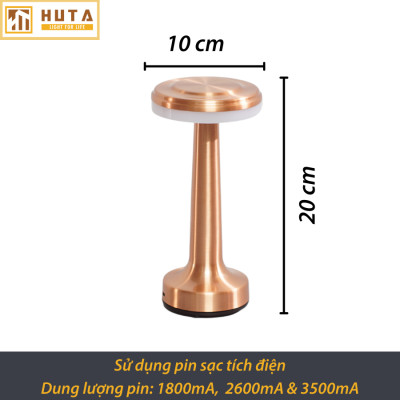 Đèn Led Để Bàn Quầy Bar Nhà Hàng HUTA RESDIA1 Cảm Ứng Tích Điện, Điều Chỉnh Ánh Sáng Vàng, Trang Trí Quán Bar, Nhà Hàng, Quán Cà Phê