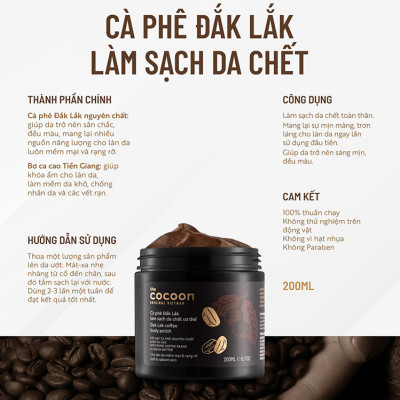 Tẩy Da Chết Cà phê Đăk Lăk Cocoon 200ml