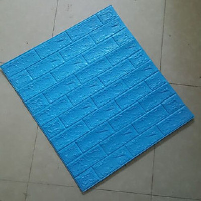 Bộ 10 Tấm Xốp Dán Tường 3D Giả Gạch Xanh Dương Đậm 70cmx77cm