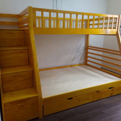 [Miễn phí vận chuyển, lắp đặt] Giường tầng xuất khẩu Exeter 1m/1m4 thang hộp-IBIE