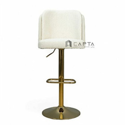 Ghế quầy bar nệm vải màu trắng kem CB2293B-F Nội thất Capta Ghế quầy tiếp khách nệm vải chân thép mạ màu vàng bóng tại HCM