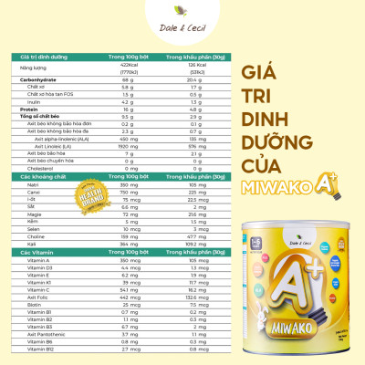 (Date mới) Sữa Công Thức Hạt Thực Vật Hữu Cơ Miwako A+ Vị Vani Hộp 700g - Miwako Official Store
