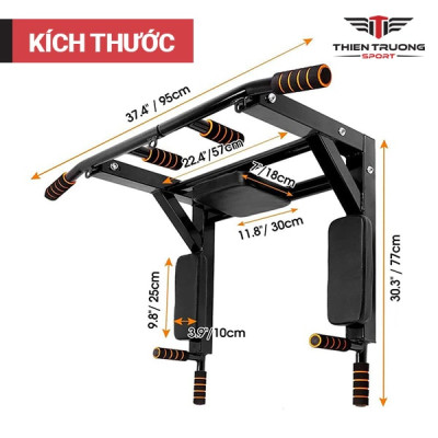 (New 2025) Xà đơn, xà kép đa năng bắt vít vào tường chắc chắn, tải trọng 150kg, đệm mút cầm tay êm ái, an toàn tại nhà.