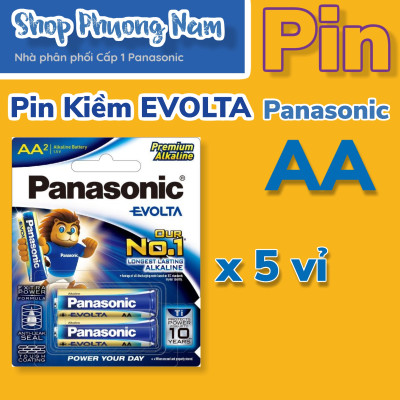 Set bộ 5 vỉ (10 viên) pin kiềm EVOLTA AA Panasonic, LR6EG/2Bx5-Hàng chính hãng