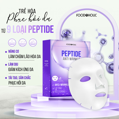 Mặt Nạ Foodaholic Trẻ Hoá Lấp Đầy Vết Nhăn Peptide Anti Wrinkle Mask 23ml