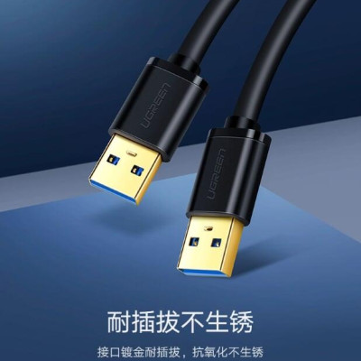 Ugreen UG10370US128TK 1M màu Đen Cáp 2 đầu USB 3.0 dương cao cấp - HÀNG CHÍNH HÃNG