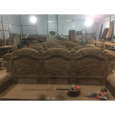 Bộ bàn ghế gỗ mun đuôi công khổng tử sang trọng