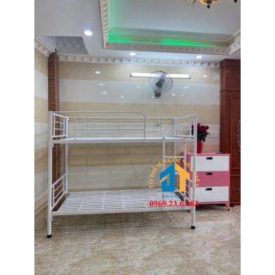 Giường Sắt 2 Tầng cao cấp MÀU TRẮNG 1mx2m