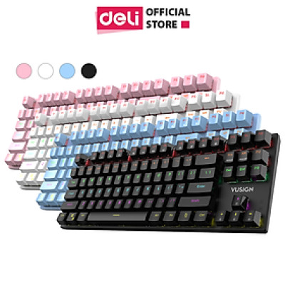Bàn Phím Cơ Gaming Deli VS788 PRO LED RGB Chế Độ Nháy Cực Đẹp Khác Nhau, Phím Cơ Gõ Siêu Đã, Thiết Kế Nhỏ Gọn Tương Thích Với Laptop, PC, Máy Tính, Kiểu Dáng Gamer Game Thủ eSport Bàn Phím Văn Phòng - Hàng Chính Hãng 