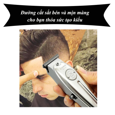 Tông đơ KEMEI KM-1949 cao cấp không dây toàn thân là hợp kim nhôm không gỉ chuyên dùng chấn viền, cạo viền, khắc tóc