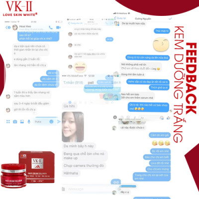 Kem dưỡng trắng, tái tạo và trẻ hóa da VK-II Love Skin White Face Cream Collagen 20g