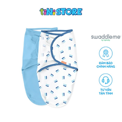 Set 2 Chăn Quấn Bé Màu Xanh/ Trắng Hình Vương Miện SwaddleMe 59786DSV