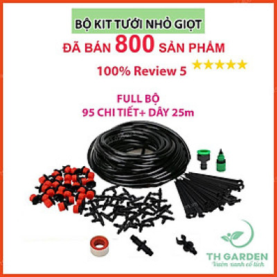 Bộ 30 béc tưới cây 8 tia nhỏ giọt kèm 25m dây và đầy đủ phụ kiện 206848