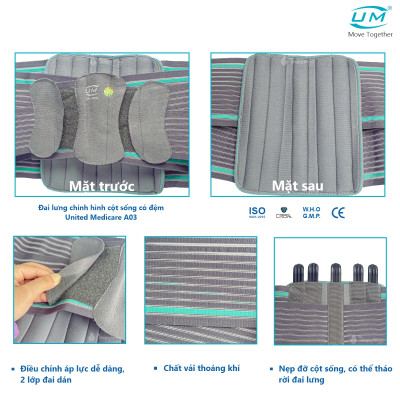 Đai lưng chỉnh hình cột sống United Medicare (A03)