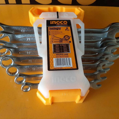 BỘ CỜ LÊ VÒNG MIỆNG 8 CHI TIẾT INGCO HKSPA1088-I ( 6-19MM) - HÀNG CHÍNH HÃNG